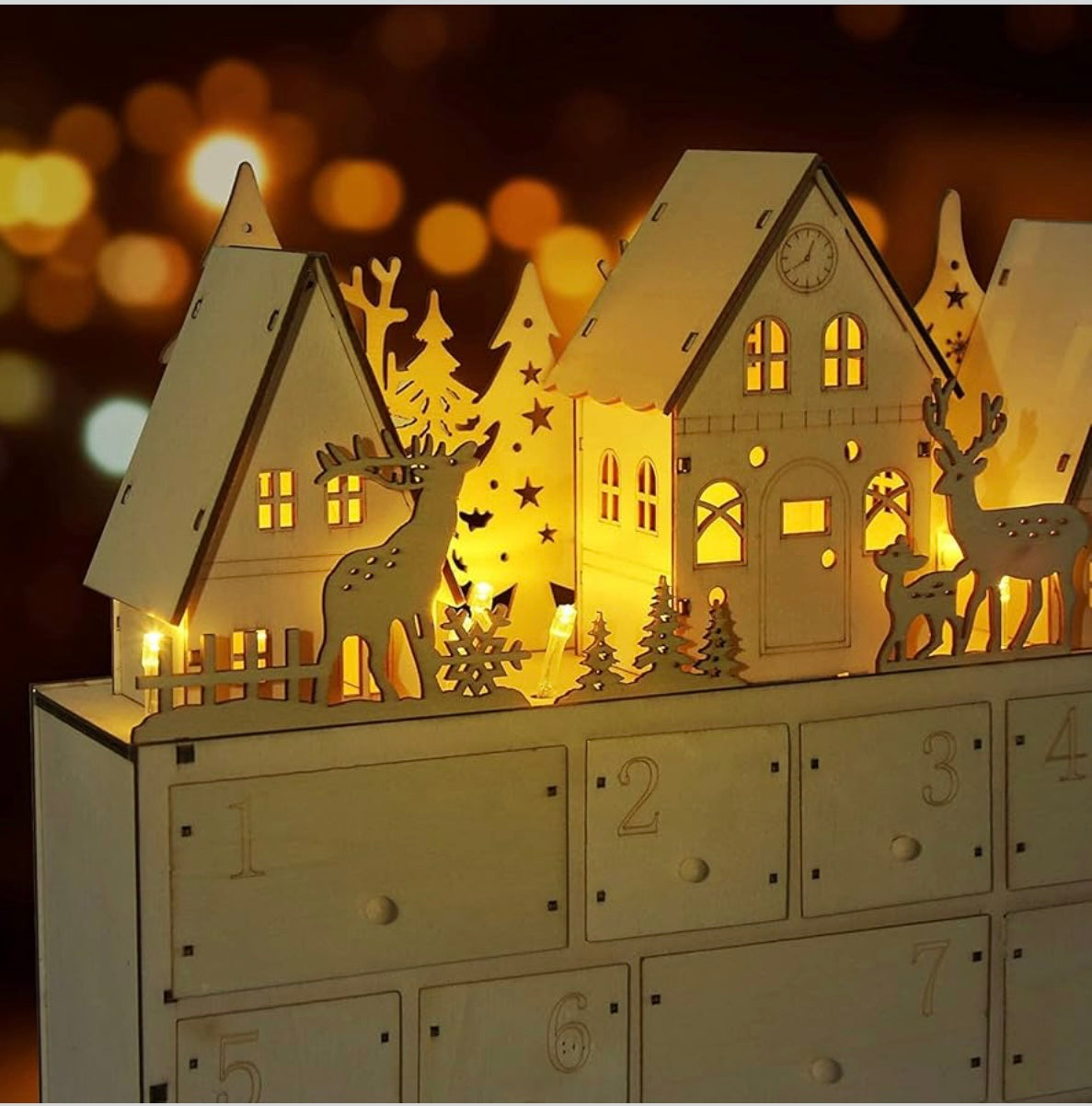 Led Wooden Wax Melt Advent Calender