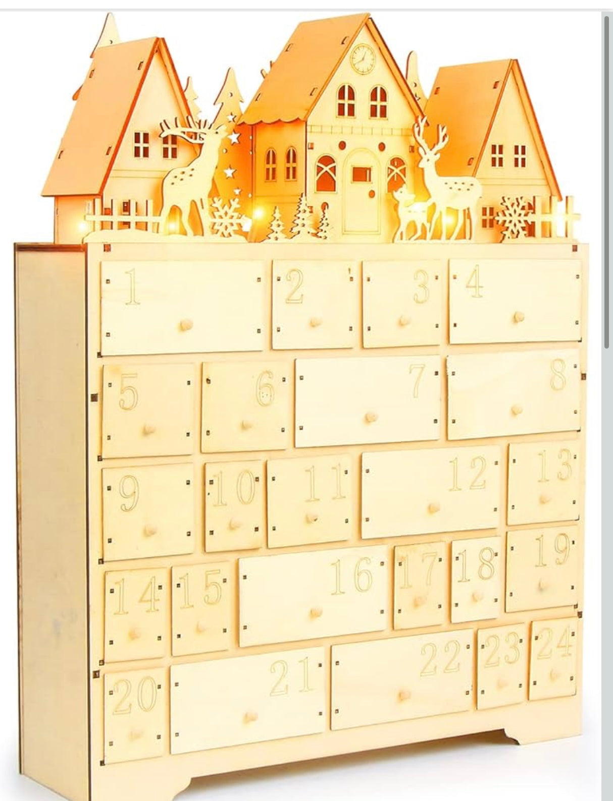 Led Wooden Wax Melt Advent Calender