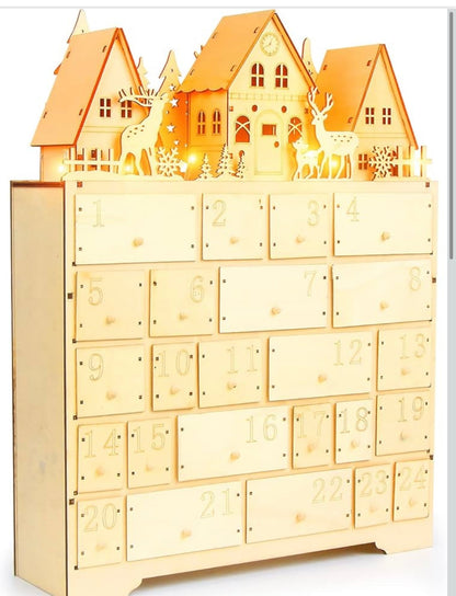 Led Wooden Wax Melt Advent Calender