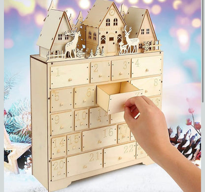 Led Wooden Wax Melt Advent Calender